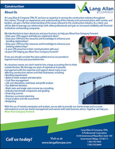 Lang Allan & Company construction brochure cover